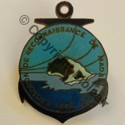 ESCADRE DE RECONNAISSANCE DE MADAGASCAR  AB.P Bol poinconne Dos lisse Src.13rdp 180EurInv 